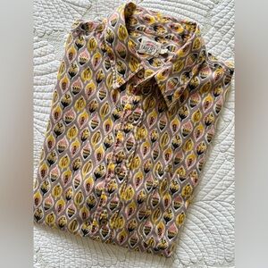 Faherty Button Down Shirt, Banana Leaf Gray, Size L